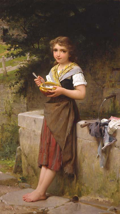 Emile Munier Le jeune paysanne oil painting image